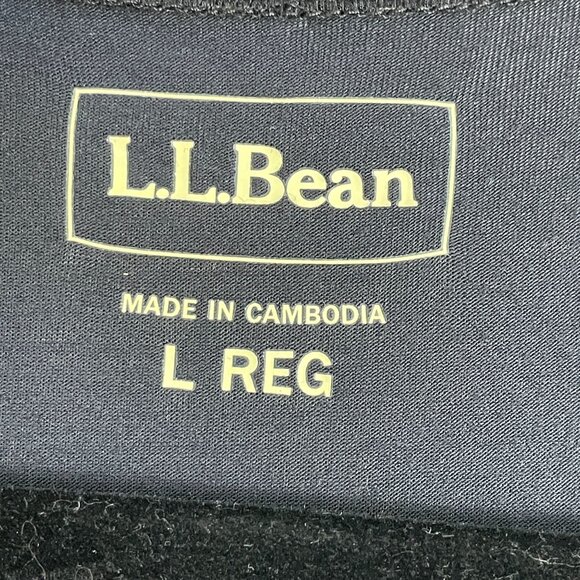 LL Bean Womens Large Black Faux Wrap Dress Stretch Short Sleeve V Neck - Picture 3 of 8